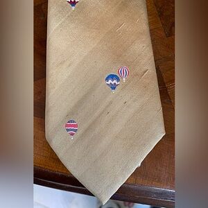 Allen Lolly Gold Tie with Hot Air Balloon Design